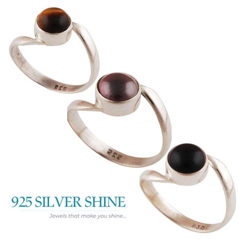 925 Sterling Silver Handmade Rings In Black Onyx Gemstone Jewelry 925SR2828_2