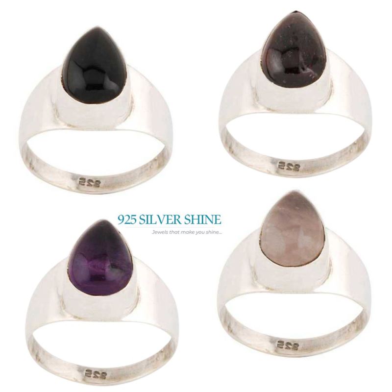 925 Sterling Silver Rings In Black Onyx Gemstone Jewelry 925SR2835_2