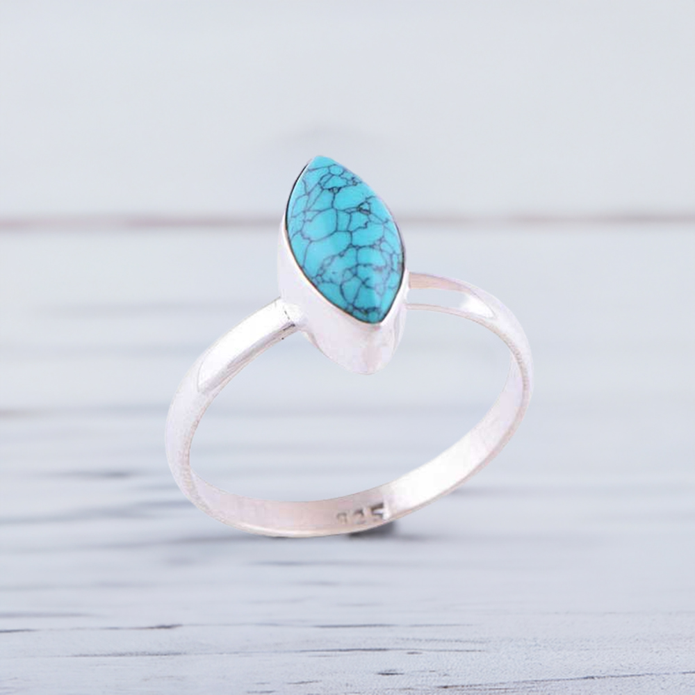 925 Sterling Silver Rings In Turquoise Gemstone Jewelry 925SR2837