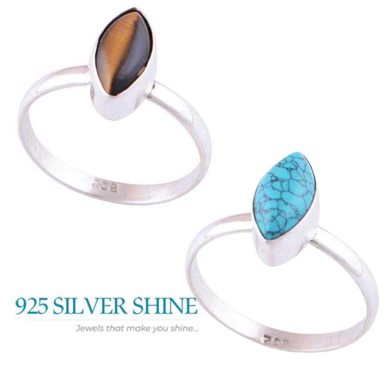 925 Sterling Silver Handmade Rings In Tiger's Eye Gemstone Jewelry 925SR2838_2
