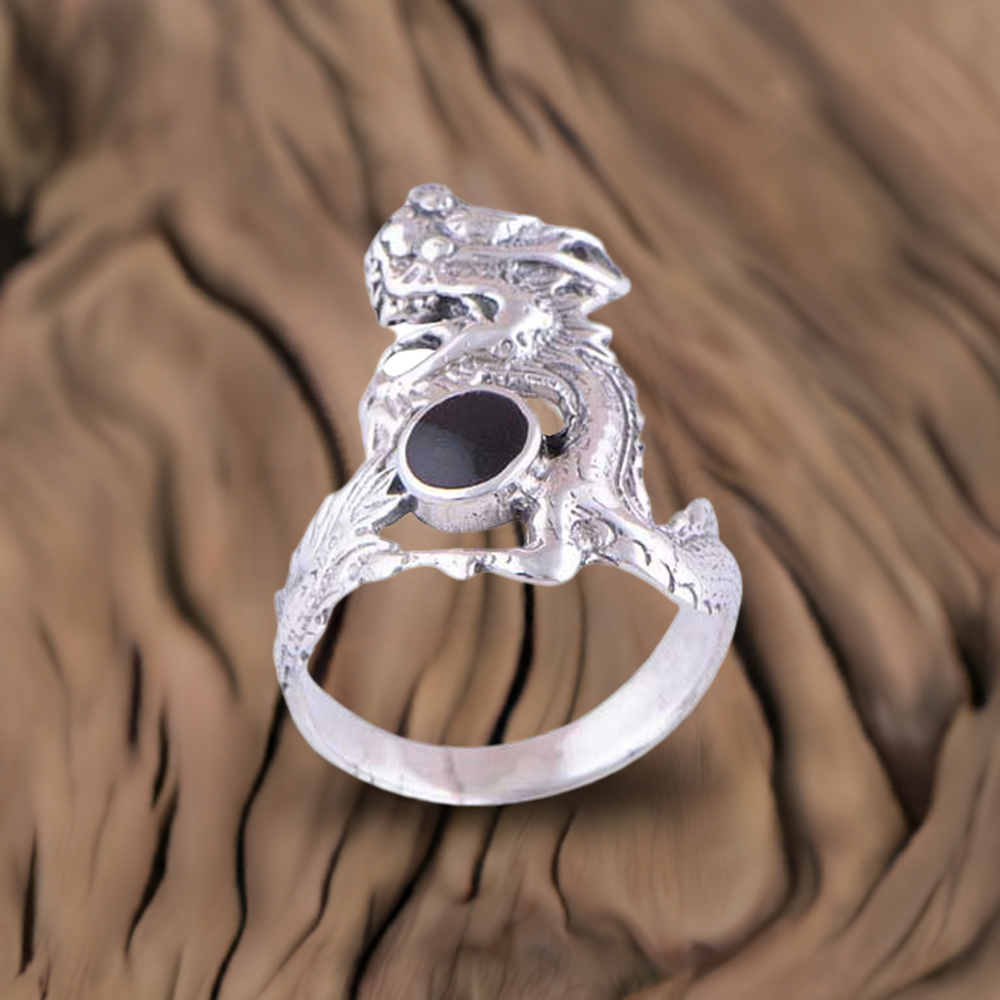925 Sterling Silver Handmade Rings In Black Onyx Gemstone Jewelry 925SR2840