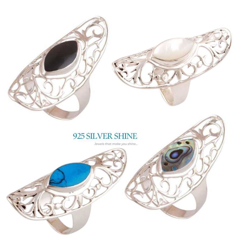 925 Sterling Silver Rings In Rainbow Moonstone Jewelry 925SR2844_2