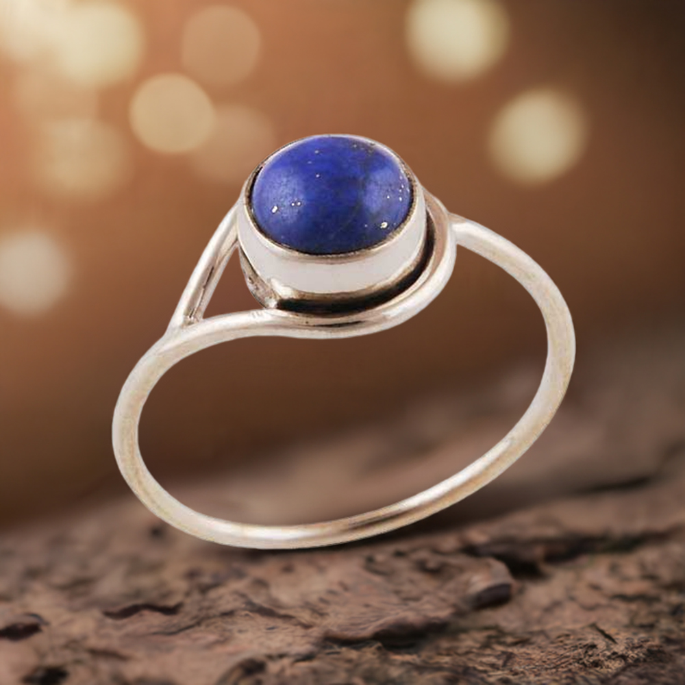 925 Sterling Silver Handmade Rings In Lapis Lazuli Gemstone Jewelry 925SR2851