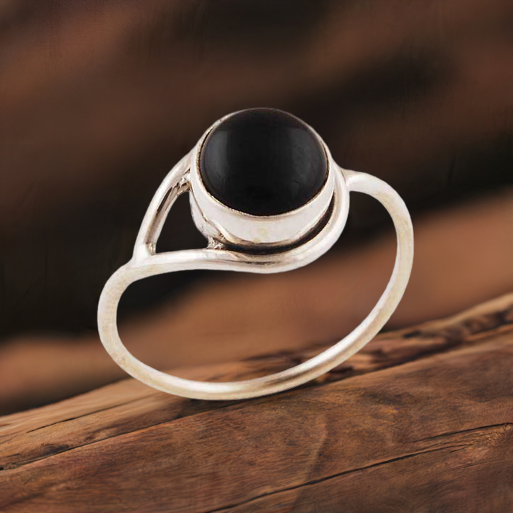 925 Sterling Silver Handmade Rings In Black Onyx Gemstone Jewelry 925SR2854