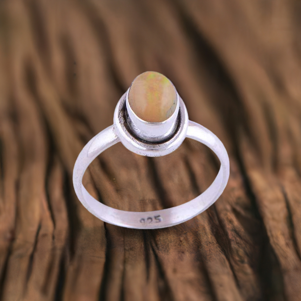 925 Sterling Silver Handmade Rings In Opal Gemstone Jewelry 925SR2857