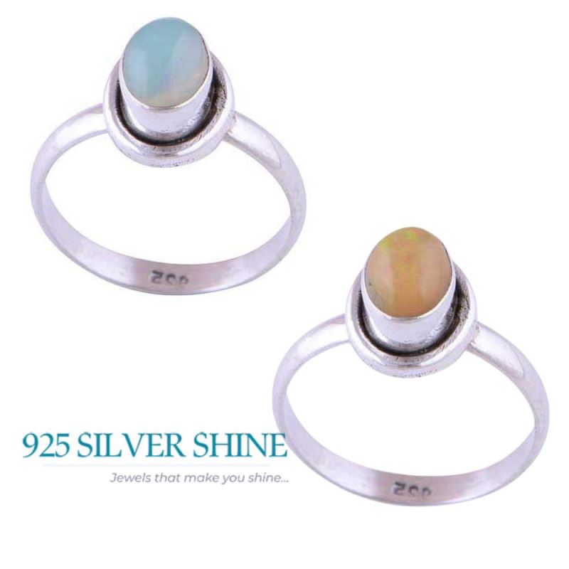 925 Sterling Silver Handmade Rings In Opal Gemstone Jewelry 925SR2857_2