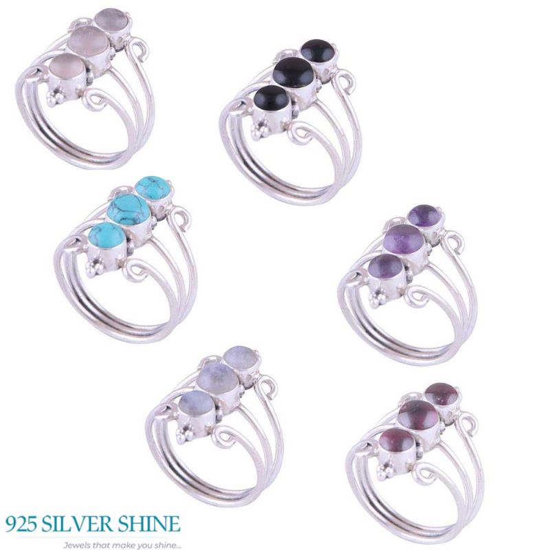 925 Sterling Silver Rings In Semi Precious Amethyst Gemstone 925SR2859_2