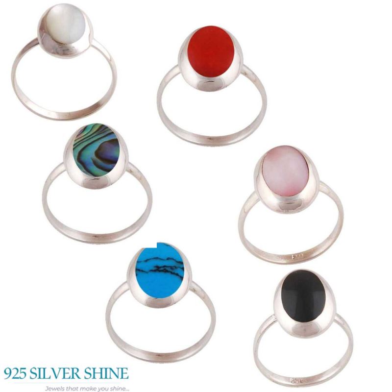 925 Sterling Silver Rings In Natural Rose Quartz Gemstone 925SR2876_2