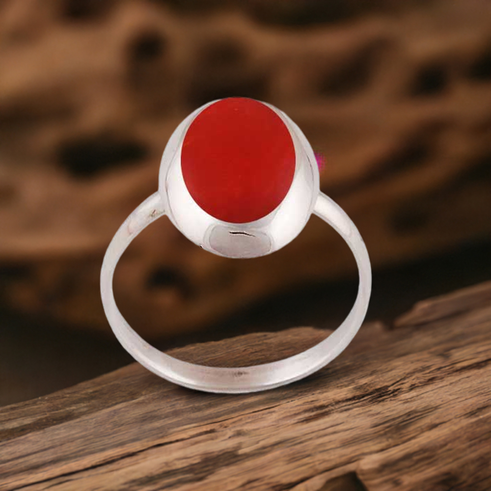 925 Sterling Silver Rings In Semi Precious Carnelian Gemstone 925SR2877