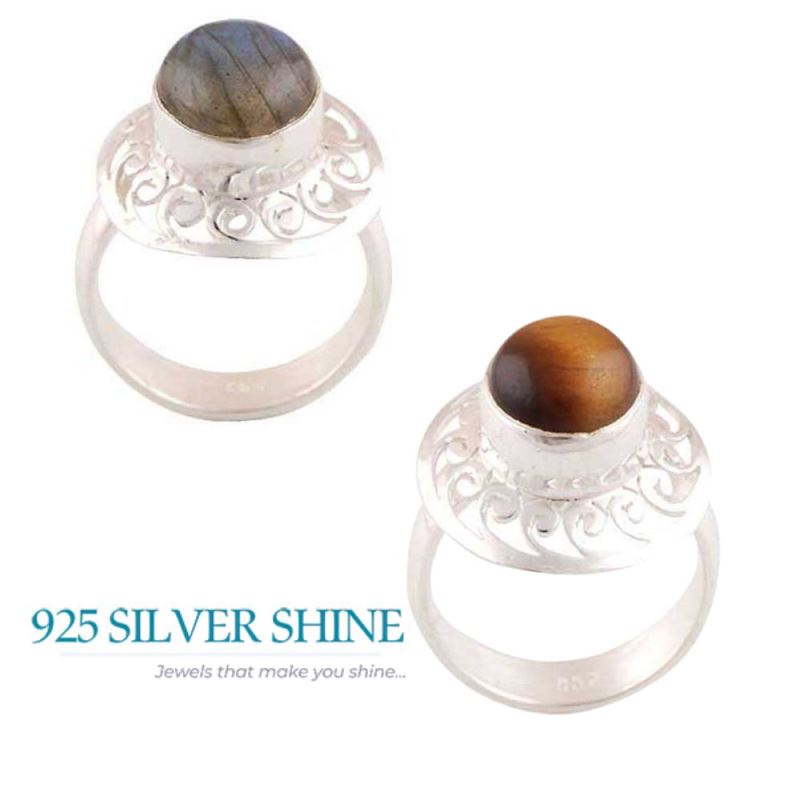 925 Sterling Silver Rings In Semi Precious Labradorite Gemstone 925SR2886_1