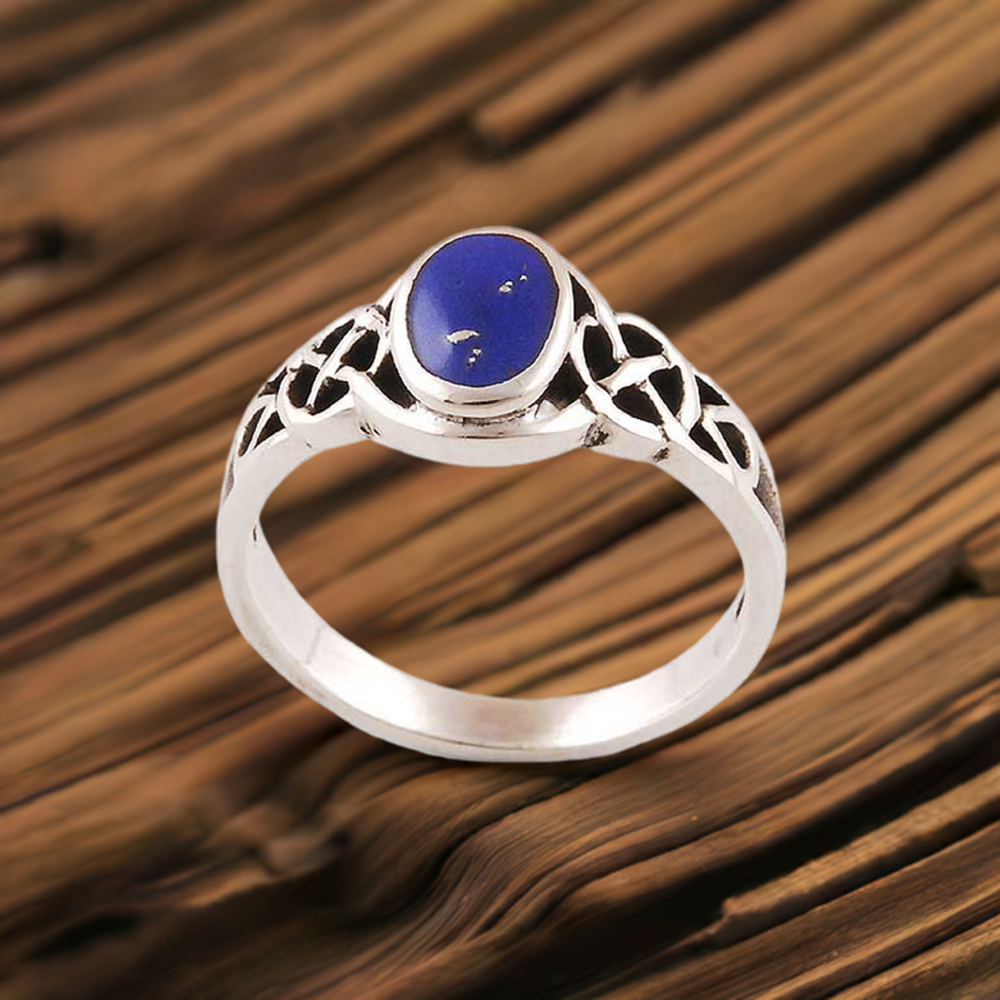 Genuine Lapis Gemstone Rings In 925 Sterling Silver Jewelry 925SR2899