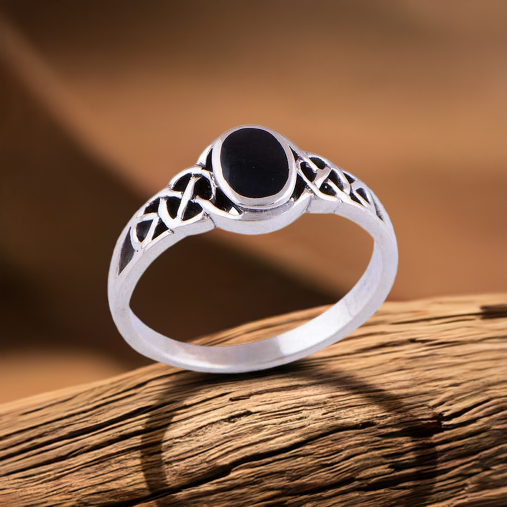Natural Black Onyx Gemstone Rings In 925 Sterling Silver Jewelry 925SR2900