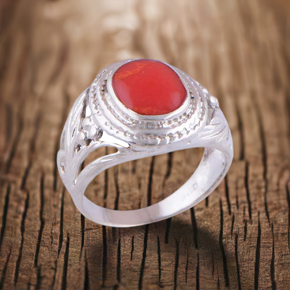 Genuine Carnelian Gemstone Rings In 925 Sterling Silver Jewelry 925SR2902