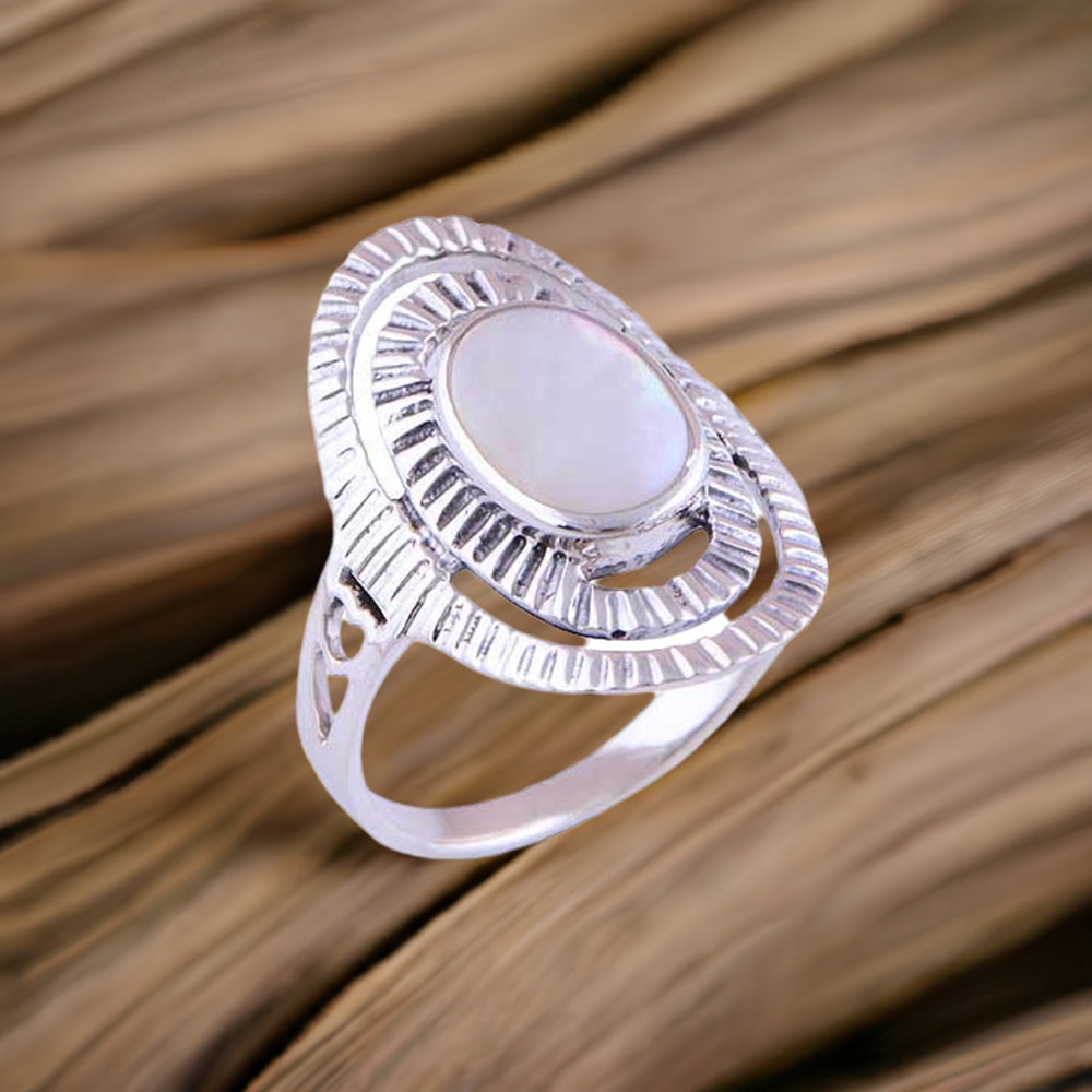 925 Sterling Silver Handmade Rings In Rainbow Moonstone Jewelry 925SR2909