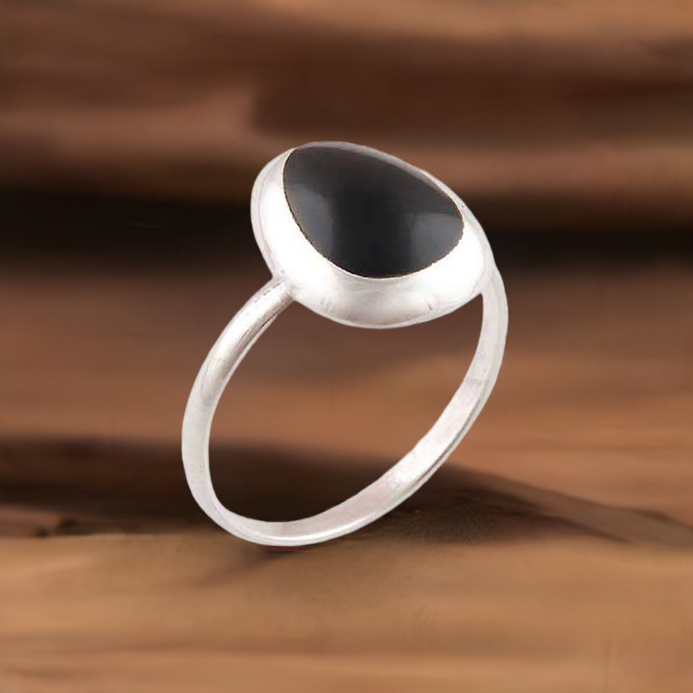 925 Sterling Silver Rings In Black Onyx Gemstone Jewelry 925SR2919