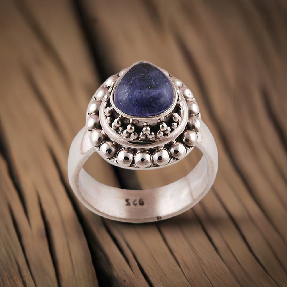 925 Sterling Silver Rings In Lapis Gemstone Jewelry 925SR2925