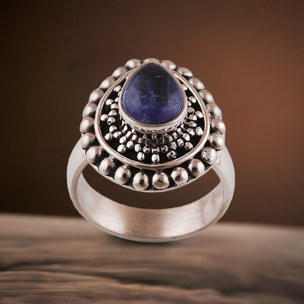 925 Sterling Silver Handmade Rings In Lapis Gemstone Jewelry 925SR2928