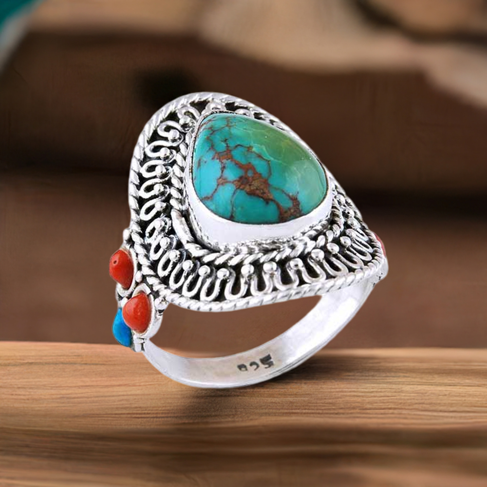 925 Sterling Silver Rings In Semi Precious Multi Gemstone 925SR2938