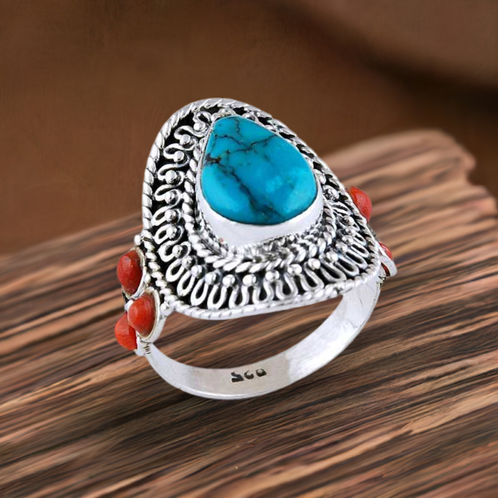 925 Sterling Silver Rings In Genuine Multi Gemstone 925SR2939