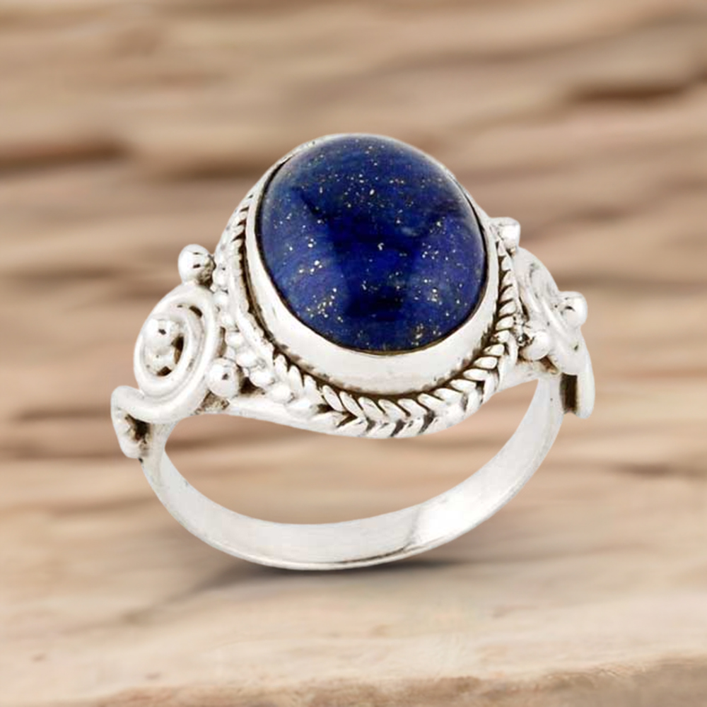 Natural Lapis Gemstone Rings In 925 Sterling Silver 925SR2946