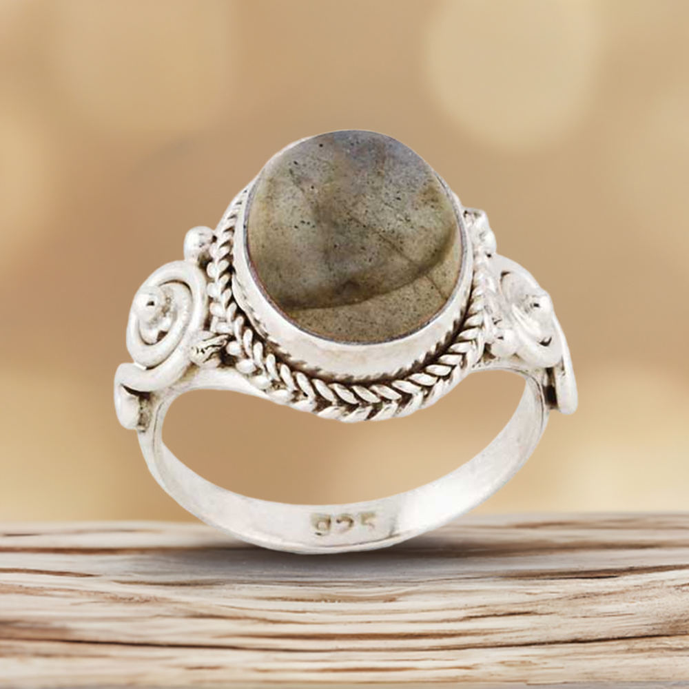 Genuine Labradorite Gemstone Rings In 925 Sterling Silver 925SR2948