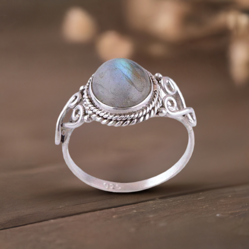 925 Sterling Silver Rings In Natural Labradorite Gemstone 925SR2958