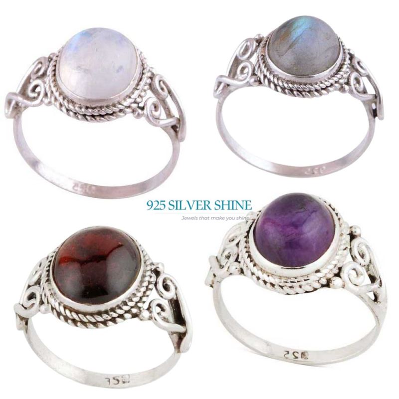 925 Sterling Silver Rings In Natural Labradorite Gemstone 925SR2958_2