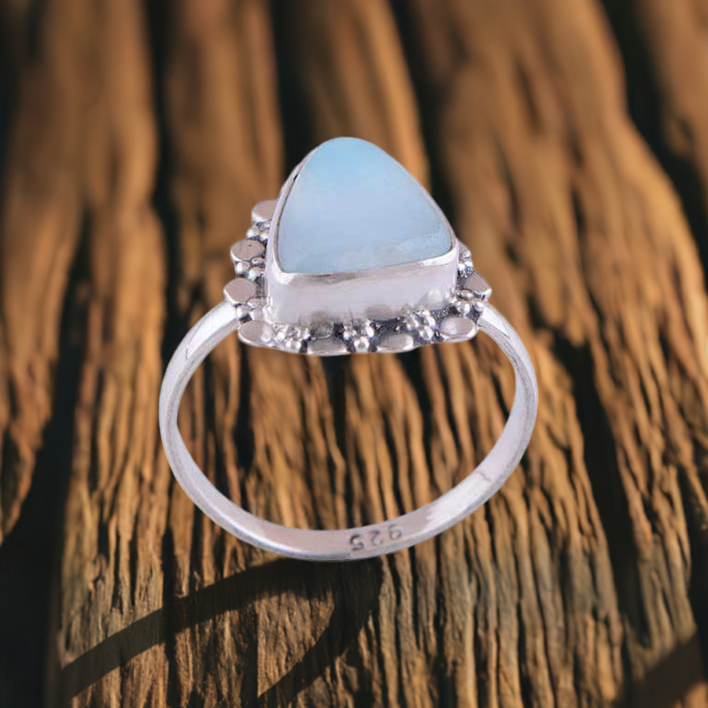 925 Sterling Silver Rings In Genuine Chalcedony Gemstone 925SR2960