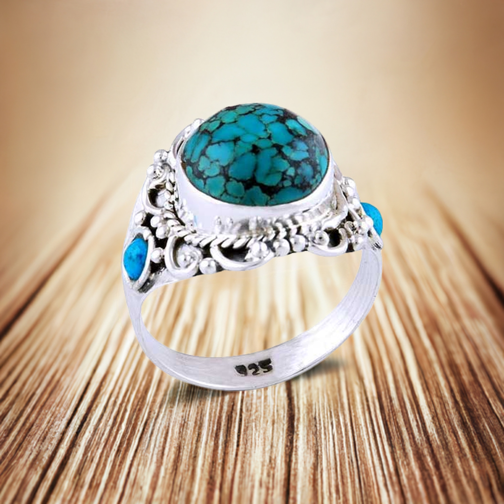 925 Sterling Silver Rings In Semi Precious Turquoise Gemstone 925SR2965