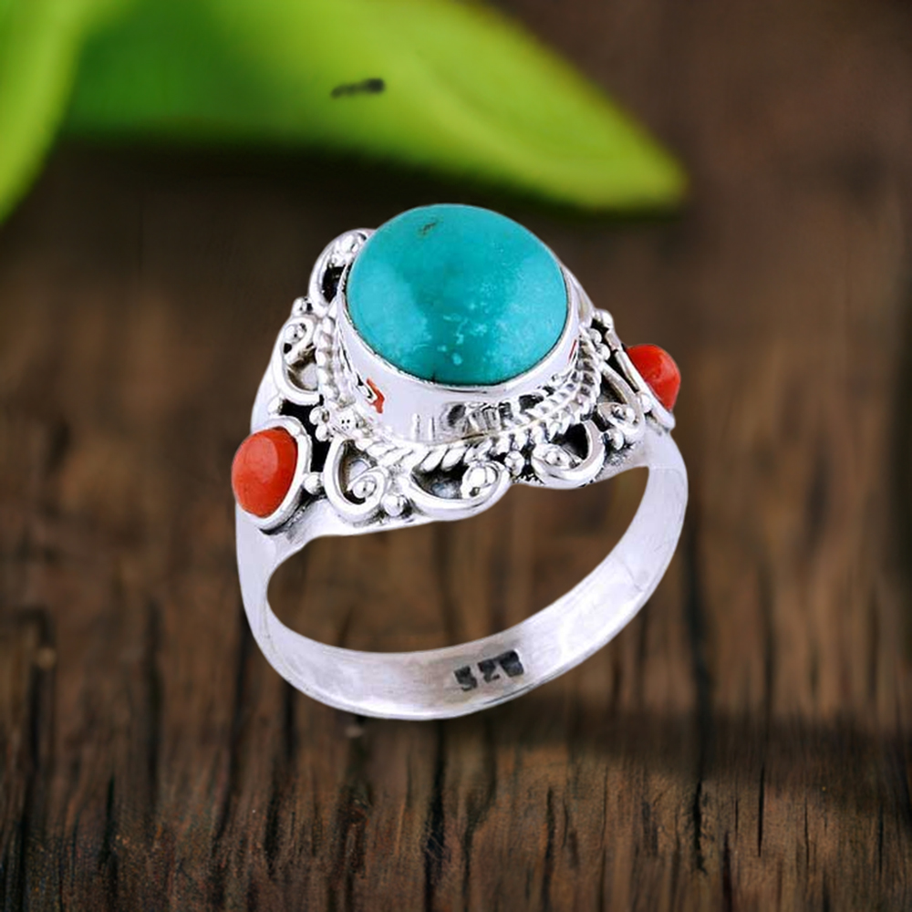 Genuine Multi Gemstone Rings In 925 Sterling Silver Jewelry 925SR2972