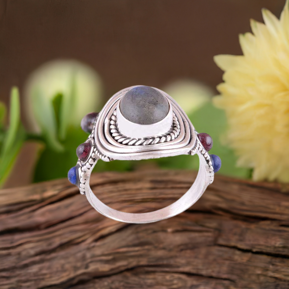 925 Sterling Silver Rings In Multi Gemstone Jewelry 925SR2982