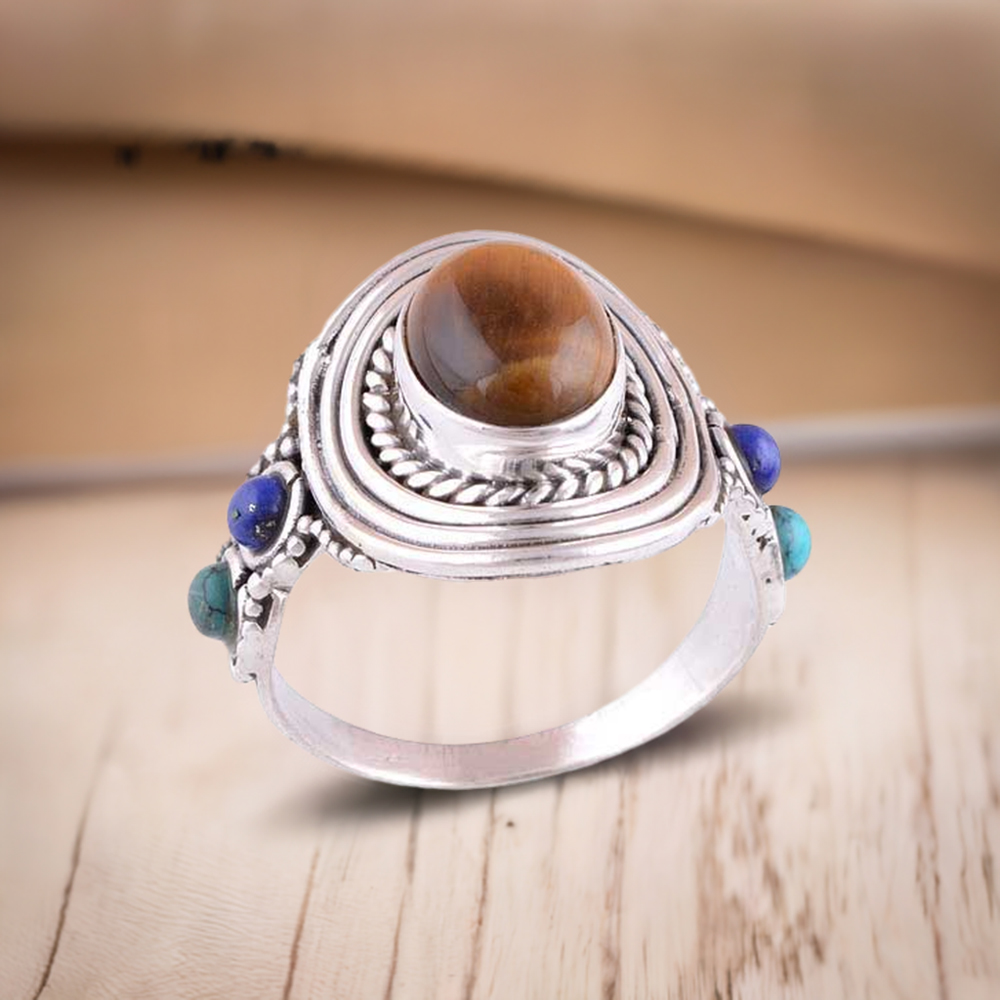 925 Sterling Silver Rings In Multi Gemstone Jewelry 925SR2992