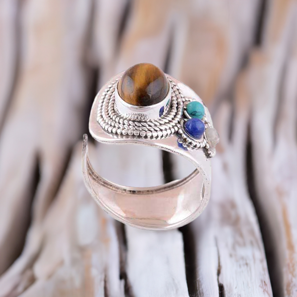 925 Sterling Silver Rings In Multi Gemstone Jewelry 925SR3001