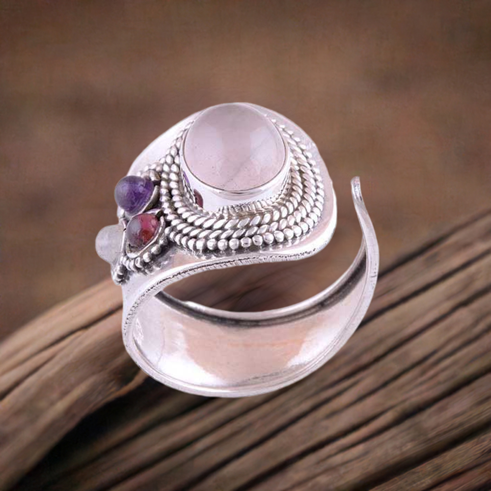 925 Sterling Silver Rings In Multi Gemstone Jewelry 925SR3003