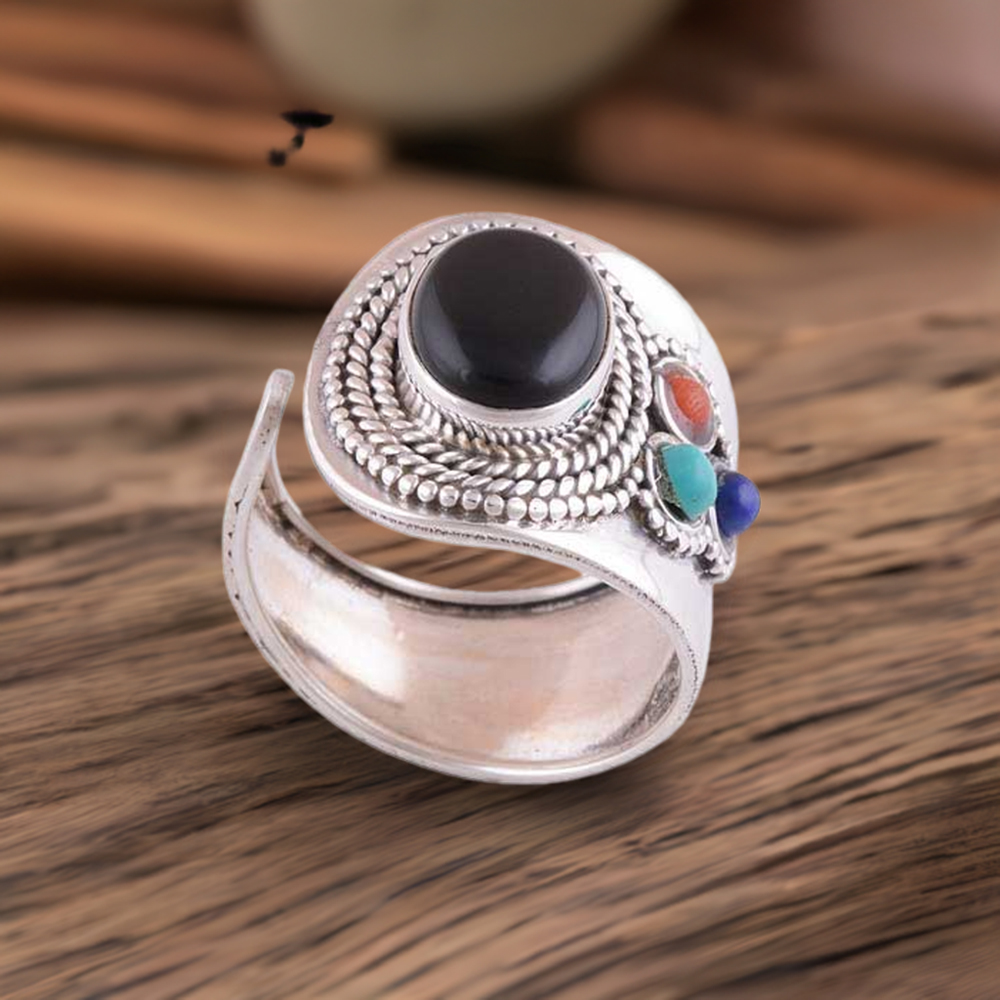 925 Sterling Silver Rings In Multi Gemstone Jewelry 925SR3005