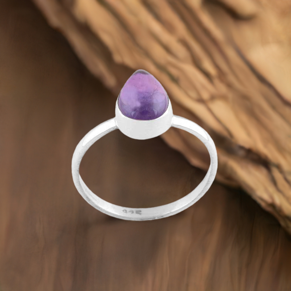 Sterling Silver Amethyst February Birthstone rings 925SR3011