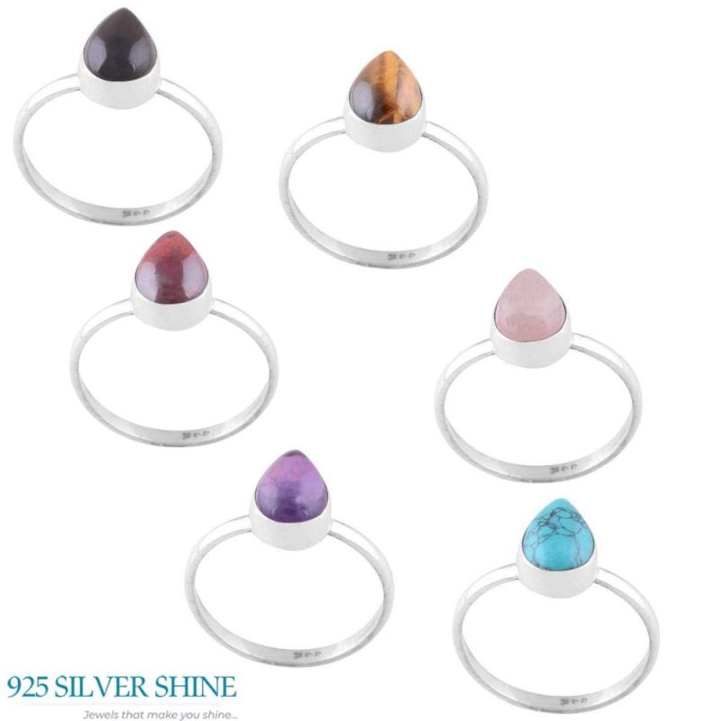925 Sterling Silver Handmade Rings In Turquoise Gemstone Jewelry 925SR3012_1