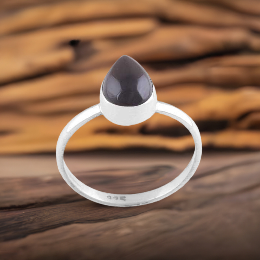 925 Sterling Silver Handmade Rings In Black Onyx Gemstone Jewelry 925SR3015