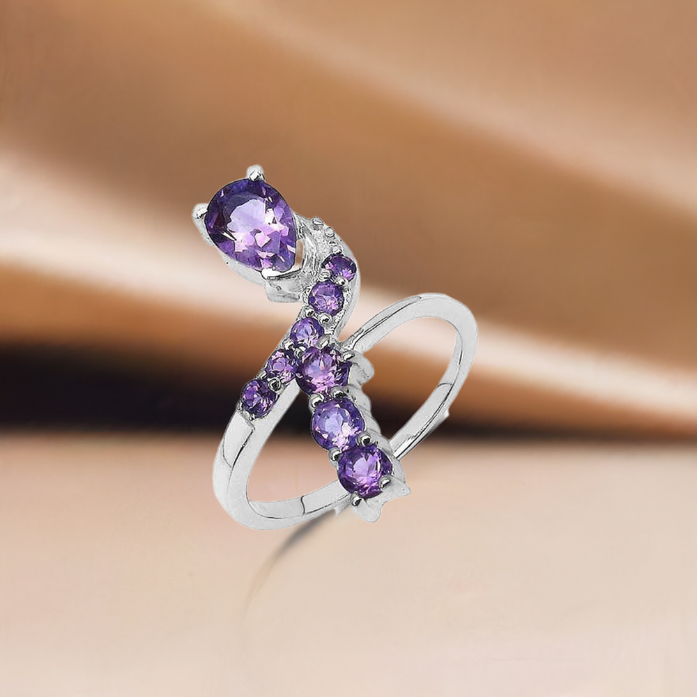 925 Sterling Silver Rings In Genuine Amethyst Gemstone 925SR3039