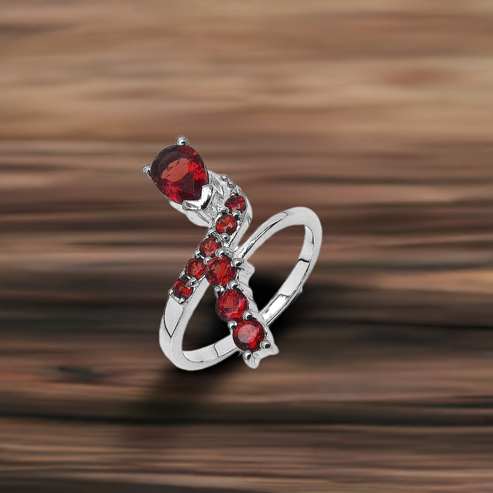 925 Sterling Silver Rings In Semi Precious Garnet Gemstone 925SR3041