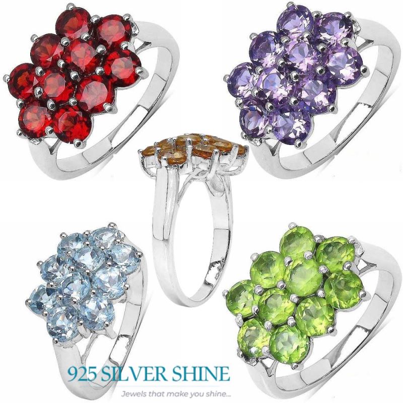 925 Sterling Silver Rings In Natural Garnet Gemstone 925SR3046_2