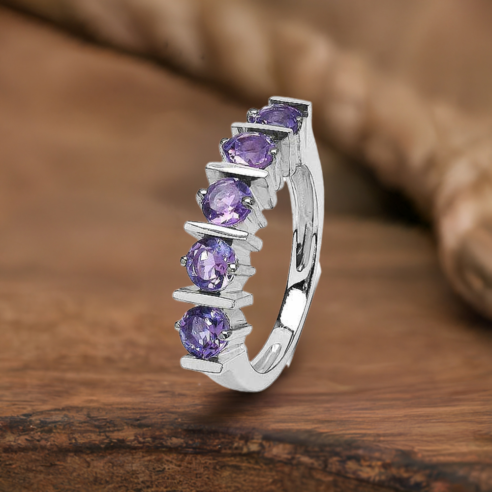 925 Sterling Silver Rings In Genuine Amethyst Gemstone 925SR3048