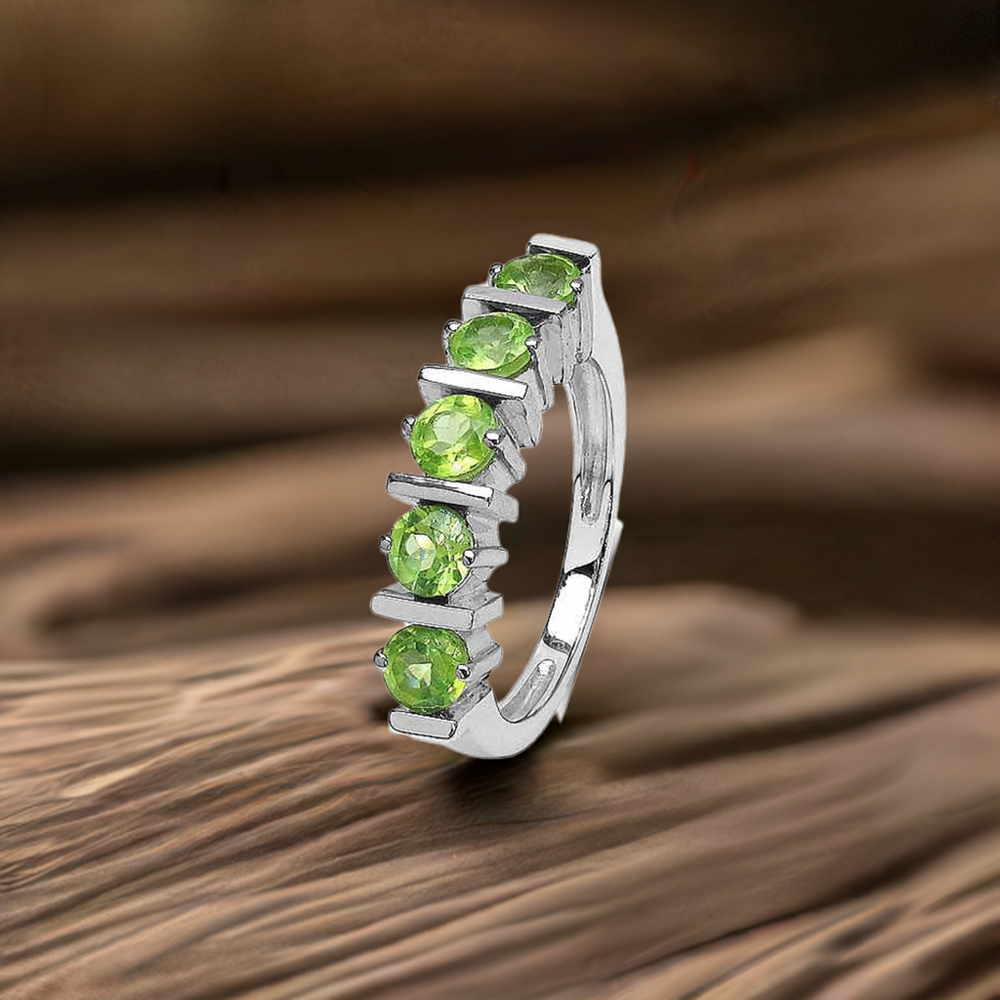 Genuine Peridot Gemstone Rings In 925 Sterling Silver Jewelry 925SR3051