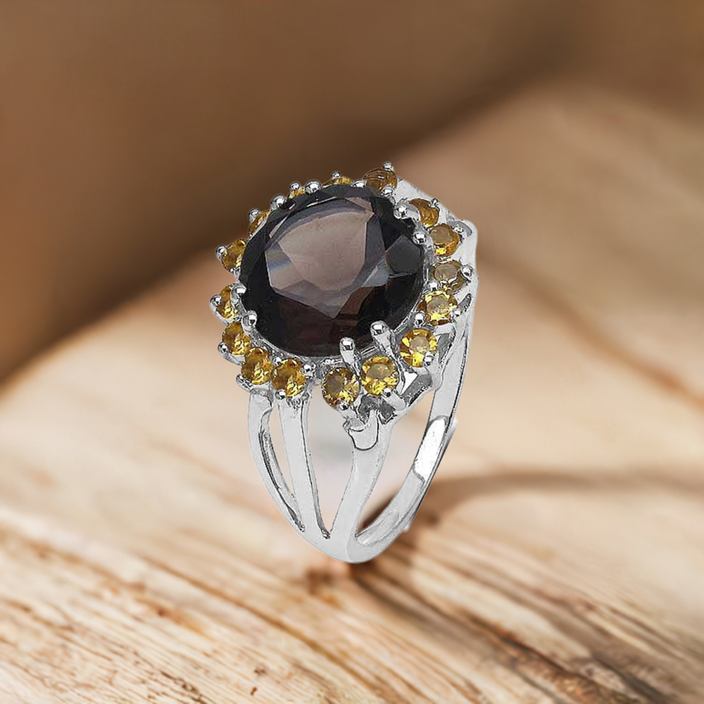 Natural Multi Gemstone Rings In 925 Sterling Silver Jewelry 925SR3052