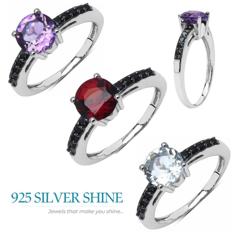 Genuine Multi Gemstone Rings In 925 Sterling Silver Jewelry 925SR3054_3