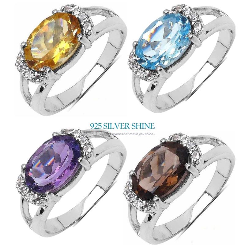 Genuine Blue Topaz Gemstone Rings In 925 Sterling Silver Jewelry 925SR3057_3