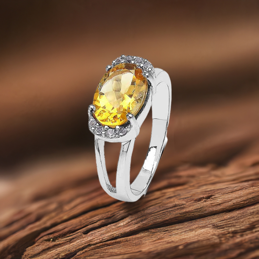 Natural Citrine Gemstone Rings In 925 Sterling Silver Jewelry 925SR3058