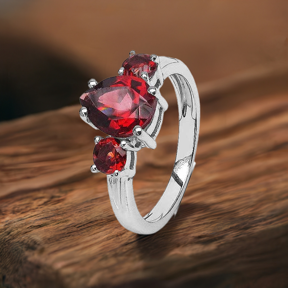 925 Sterling Silver Rings In Garnet Gemstone Jewelry 925SR3062