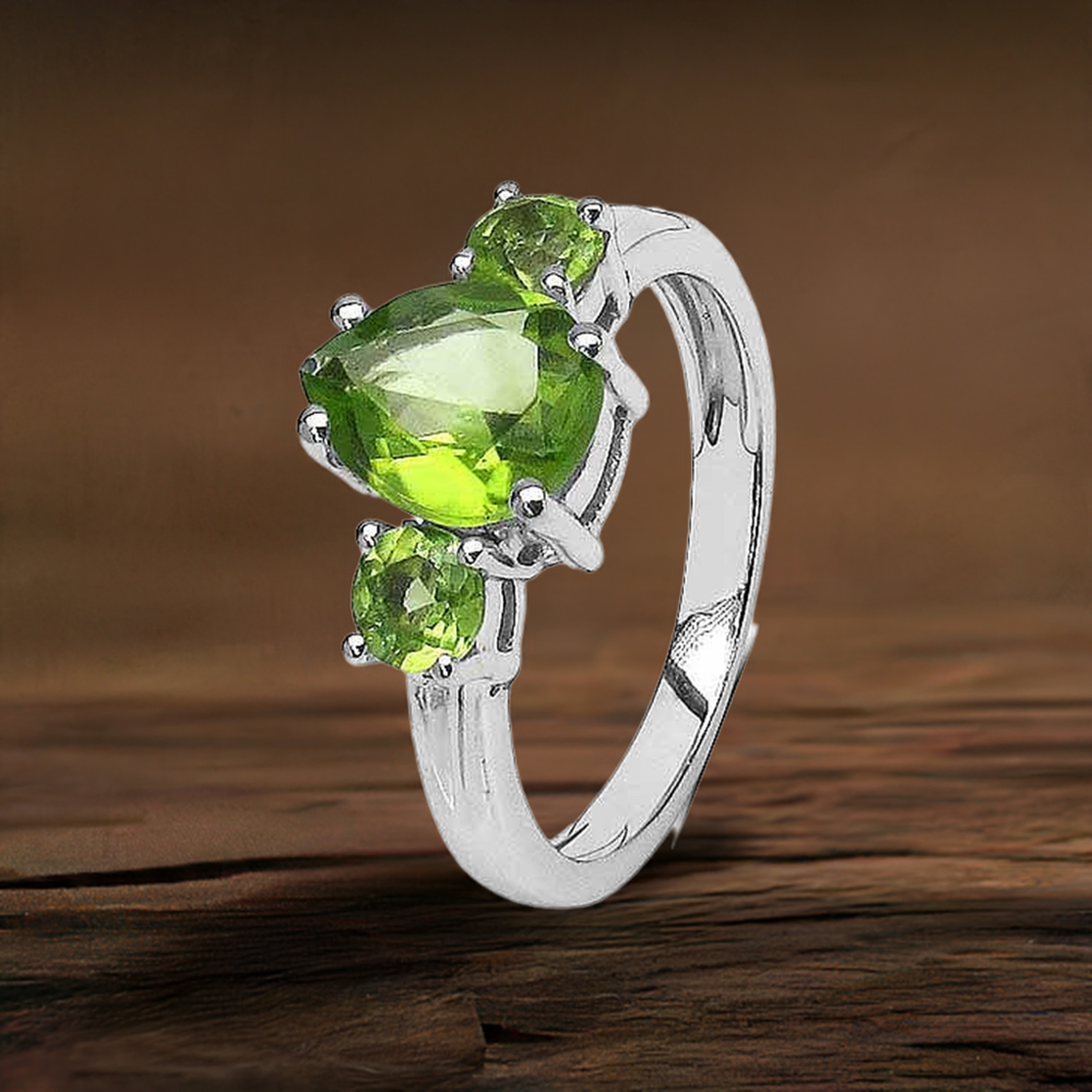 Top Quality 925 Sterling Silver Rings In Peridot Gemstone Jewelry 925SR3063