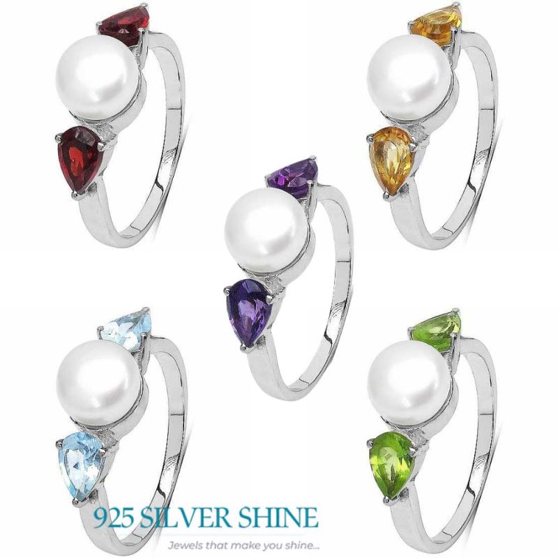 925 Sterling Silver Handmade Rings In Multi Gemstone Jewelry 925SR3067_3